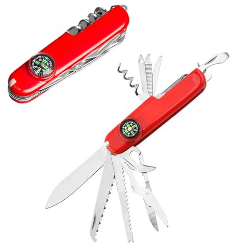 NHPY 1 Artikel Schweizer Taschenmesser Hiker, Swiss Army Knife, Pocket Knife.taschenmesser klein,Multitool, Schweizer Messer,11 Funktionen, Klinge, Dosenöffner, Schraubendreher