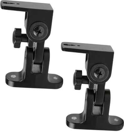 Gadpiparty 2pièces Support Mur pour Enceintes Support Alliage Tilt Turn Installation Facile Angle Ajustable Noir