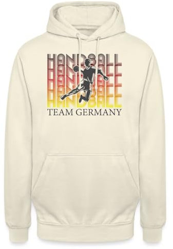 Spreadshirt Team Germany Handballer - Dynamisches Sportdesign Unisex Hoodie, L, Vanille-Milchshake