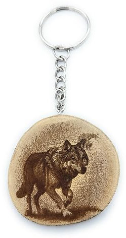 Promotech Einsamer Wolf Schlüsselanhänger aus Holz – Handgefertigter, Lasergraviertes Einzelstück – Symbol für Stärke & Freiheit, Geschenkidee für Naturfreunde