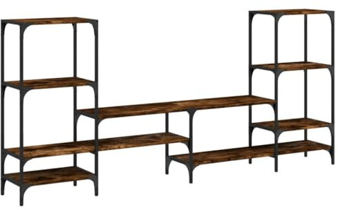vidaXL TV Stand/Entertainment Unit in Smoked Oak – Modern Engineered Wood Media Console with Ample Storage for Living Room/Bedroom