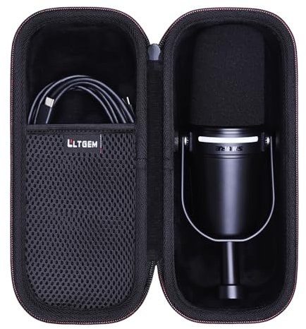 LTGEM Hartschalen-Aufbewahrungstasche für Mikrofon, Schwarz, for Shure MV7+ Microphone, Travel
