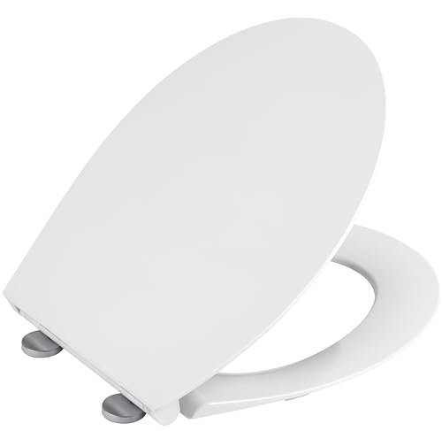 Cornat Abattant WC « Slim » - Design super plat - Duroplast facile d'entretien - Fonction Quick up & Clean - Système d'abaissement automatique - Montage confortable par le haut - Blanc neutre -