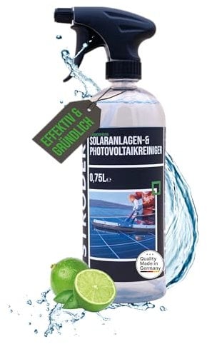 STRÖDER® - Solaranlagen Photovoltaik Reiniger | 750ml hohe Wirksamkeit und zuverlässige Reinigung für alle Solar und Photovoltaikanlagen | Sprühflasche