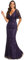 Ever-Pretty Vestito da Cerimonia Lungo Paillettes Stile Impero Scollo a V Maniche Corte Abito Elegante Donna Viola Scuro 44