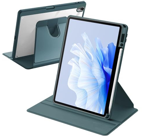 Funda Giratoria Compatible con Huawei MatePad 11.5 S 2024 con Soporte para Bolígrafo, Rotación de 360° Respaldo Clara, Auto Activación/Reposo, Verde Oscuro