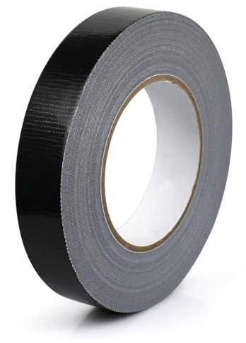 Frogetu Panzertape 1 Rolle 25mm x 50m,Gaffa Tape,Duct Tape,Panzerband,Stärke Duct Tape Wasserfest,Extra Stark Gewebeklebeband,zum Reparieren,Bündeln, Verstärken und Abdichten (Schwarz)