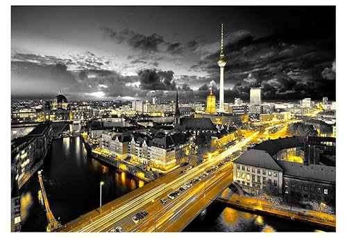 KunstLoft Tapete 'Berlin bei Nacht' 300x210cm Fototapete modern