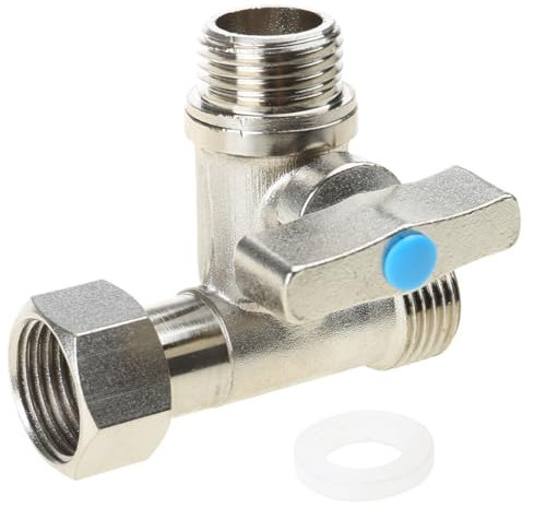 Tee Stop Valve 20mm Compression Shutdown 3 Way Diverter Connector Under Sink Splitter Tee Connector Adapter