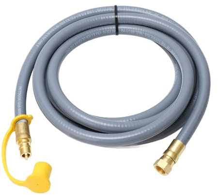 RV Gas Hose Extension, Rubber Stove Gas Line with Quick Connector for Grill, Pizza Oven Heater and More Low Pressure Appliance