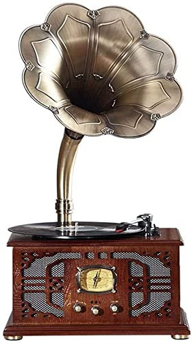 CAFIEDR Fashioned Grammophon Plattenspieler Multifunktions Altes Radio Stereo Subwoofer Ornamente Plattenspieler Gi Jede Familie