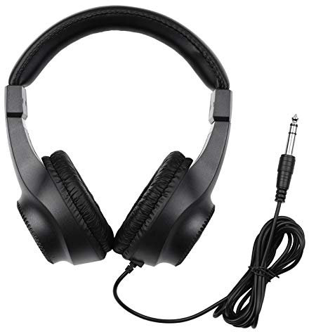 ACAGALA Wired Stereo Monitor Headphones Over-ear Headset with 50mm Driver 6.5mm Plug for Recording Monitoring Music Appreciation Black (NOT for PC)
