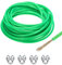 QUARKZMAN 8mm (5/16) Cavo Acciaio Rivestito Verde, 15m/49ft Cavo Acciaio Zincato con 4Pz Maniche Ad Anello M8 Morsetti Stendibiancheria per Appendere Luci Corda, Ringhiere Ponti