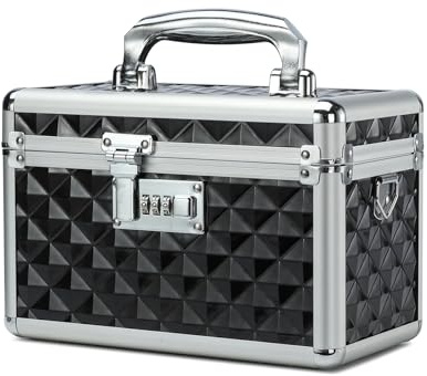 HEWEI WORKS Aufbewahrungsbox mit Zahlenschloss, abschließbare Medikamentenbox, leere Erste-Hilfe-Box, Sicherheitsbox, vielseitige abschließbare Box für Zuhause und im Freien (Small, Black)