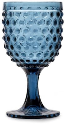 Fade Set 6 Calici da vino in vetro trasparente blu con bolle Ibiza, Glamour 300 ml