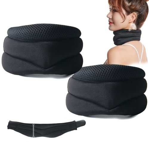 Vitavix Nackenstütze für Schnarchen, Nackenstütze-nie wieder schnarchen, Vitavix Anti-Schnarch-Nackenstütze, verstellbare Nackenstütze aus weichem Schaumstoff (Black,2 Stück)