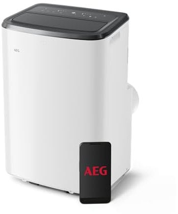AEG Comfort 6000 Portable Air Conditioner AXP26U339CW, Efficient Cooling, BTU 9000, For Rooms up to 30 m2, Control Remotely with App, Energy Rating A