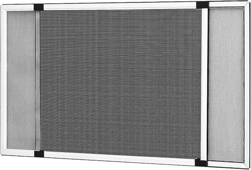 Mosquitera extensible de aluminio Bronce, Mosquitera fija extensible color bronce adaptable a ventanas, anti-insectos (mosquitos o moscas) (50x75.142 Blanca)