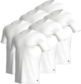 adidas 6 er Pack Crew Neck T-Shirt Herren Unterhemd Rund Ausschnitt Baumwolle langlebig