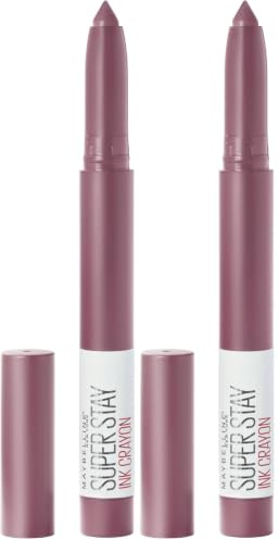 Maybelline lipstick Superstay Matte Ink Crayon, longlasting With Precision Applicator, 25 Stay Exceptional, 1.5 g, Pack Of 2