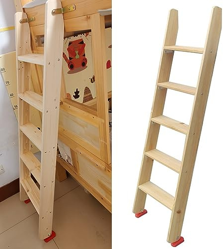 GJMSSMY Escalera de Madera para literas: peldaños Extra Anchos para Adultos y niños de 3 a 7 peldaños, Ideal para lofts, Apartamentos y autocaravanas. Escalones Laterales Seguros y resiste