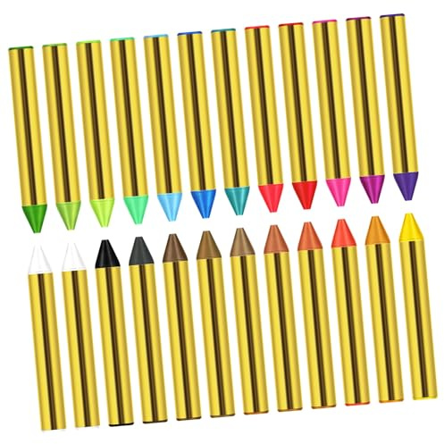 ULDIGI 1 Schachtel Farben Umweltfreundliche Gesichts Körperfarbe Wachsmalstifte Glatte Textur Ergonomisch Langanhaltend Inklusive Schablonen für Halloween Cosplay und Performance
