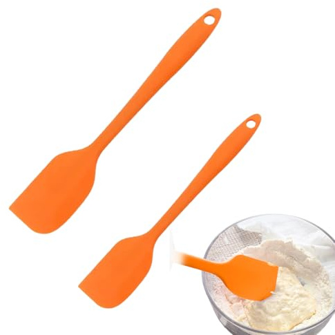 2 Pezzi Spatola Silicone, Marisa da Cucina, Leccapentole Silicone, Spatole in Silicone da Cucina Utensili Cucchiaio, Spatola per Dolci, per Cottura e Miscelazione, Resistenti al Calore