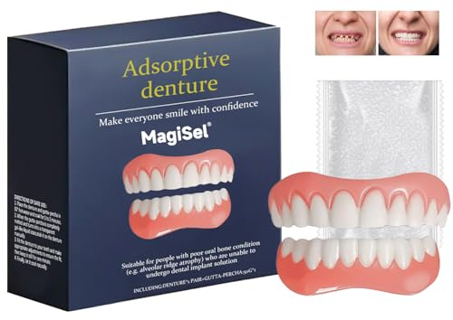 Silikon Zahnprothese Set, Gebunden Temporäre Zahnersatz Prothese Komplett, Denture Set, Zahnersatz Zum Aufstecken