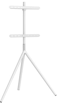 MAXMOUNT tv bodenständer für 45–65 Zoll Fernseher – Tripod tv Stand aus Stahl, drehbarer fernsehständer bis 40 kg, tv standfuss mit Kabelmanagement, Weiß