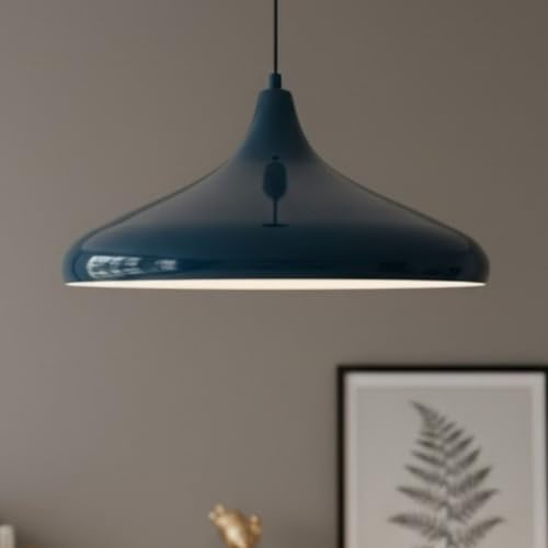 bamyum Champion Pendelleuchte, 35 cm Hängelampe Metall E27 Moderne Esstisch Lampe, Skandinavisch Pendellampe für Schlafzimmer Wohnzimmer Küche, Meergrün