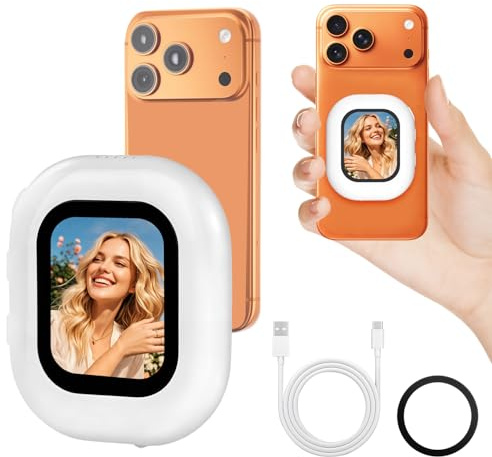 RUIZHI Handy Selfie Monitor, Magnetischer Smartphone Rückkamera Magnetisch Vlog Bildschirm für iPhone & Android für TikTok YouTube Livestream Smartphone-Vlog-Selfie-Monitor-Bildschirm
