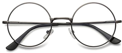 VEVESMUNDO Nickelbrille Lesebrille Runde Retro Klein Metall Lesehilfe Brille Für Herren Damen (Grau, 2.5)