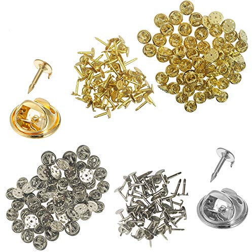 YuCool 120 Stück Schmetterling Pin Clutch,Pins Anstecker,Verschlüsse Butterfly Clips Pin, Nadeln Pins Set Badge Pin Anstecker,Ersatz für Handwerk und Schmuckherstellung