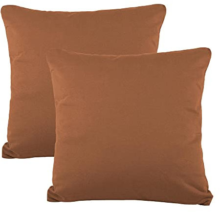 CelinaTex BeBasic Kissenbezug Doppelpack 40 x 40 cm kastanien braun Mikrofaser Dekokissen Bezug Jersey
