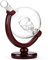 Whiskey Decanter Globe World Etched Globe Decanter Antique Ship Glasses Tongs Bar Funnel Stopper Liquor Dispenser Spirits Scotch Bourbon Vodka Rum Wine Tequila 850 ml (Skull Globe+4pcs Wine Glass)
