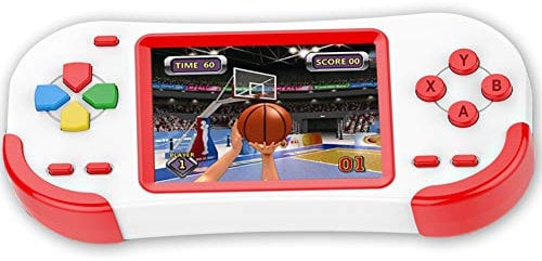 Bornkid 16 bits Consola de Juegos de Mano para Niños y Adultos con 220 Clásico Interesante Videojuegos 3.0 '' Pantalla Grande USB Recargable Seniors Electrónicos Juego (Rojo)