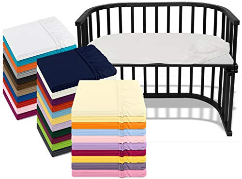 Emily´s Check Kinder Jersey Spannbetttuch für Beistellbett und Wiege 1476.2098, 40 x 80 cm, weiß
