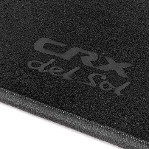 online-fussmatten OFM-CRX-DeSol-501 Passform Velours-Fußmatten mit Bestickung CRX del Sol und Rand in Dunkelgrau