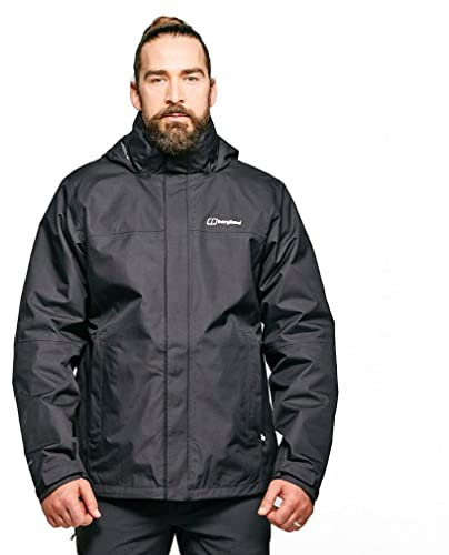 Berghaus Men's Rg Alpha 3-in-1 Waterproof Jacket With Removable Fleece | Extra Comfort | Lightweight Coat, Black/Black, M