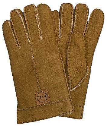 Rohn Moden Fingerhandschuhe Hochstein echt Lammfell für Damen und Herren, Handschuhe in Premiumqualität aus Baby Curly Merinolamm handgenäht beige 9 1/12