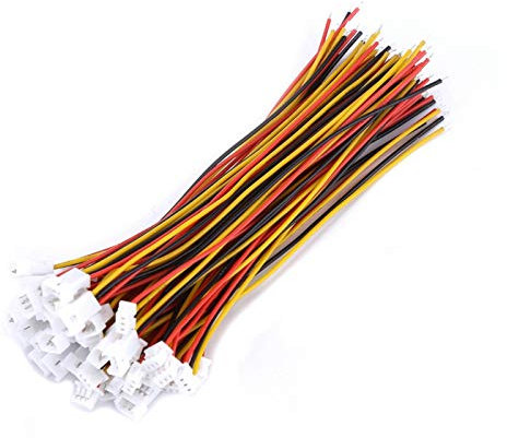 Jst Connecteur 3 Pin, 20 Ensembles de Connecteurs Electriques Micro Miniatures, Connecteur Femelle Jst 1.25mm Connecteur Mâle Femelle 2 Broches/3 Broches avec Câbles(3 broches)