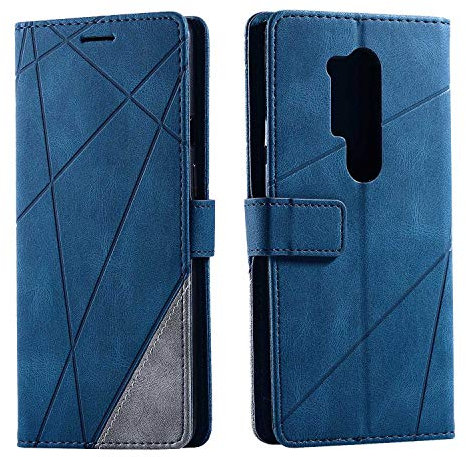 SONWO Hülle für OnePlus 8 Pro, Premium Leder PU Handyhülle Flip Case Wallet Silikon Bumper Schutzhülle Klapphülle für OnePlus 8 Pro, Blau