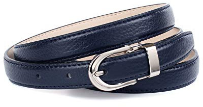 Anthoni Crown Damen Ledergürtel 6613CT80BL Gürtel, Dunkelblau, 100