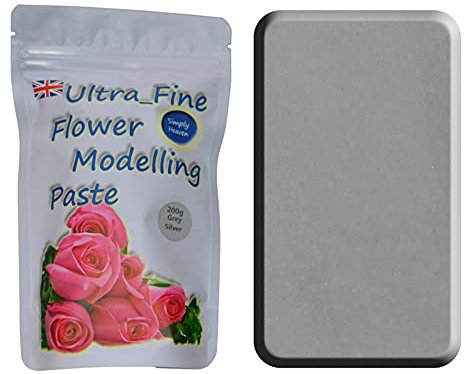 SimplyHeaven 200g Sugar Florist, Gum Paste - Sugarcraft Florest Flower Modelling (Grey Silver)