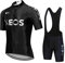 Maglia Ciclismo Uomo Manica Corta, Abbigliamento Sportivo Da Ciclismo Con Pantaloni Ciclismo Salopette Asciugatura Rapida Per MTB Ciclista Completo Ciclismo Squadre (Nero,L)