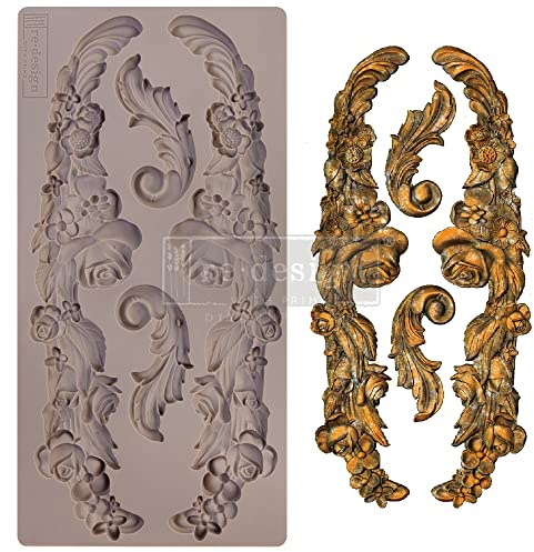 Redesign With Prima Redesign Decor Moulds Delicate Floral Strands-5x10x8mm Crafting Resin Molds for air Dry Clay DIY Projects Funiture Dresser, Chocolate,Cake,Candy,Backery,Soap,Polymer Clay,hotGlue