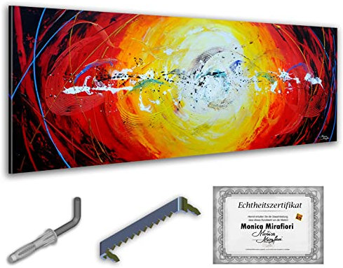 Monica Mirafiori I 100% HANDGEMALT I Gemälde Enigma I 160x60cm | Gemälde Handgemalt | Acrylgemälde | Sehr Großes Acrylbild I Moderne Kunst I Kunstbilder