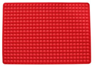 LONGFITE Silikon-Backmatte, Backformen, Hundefutterform, 468 Mulden, Mini-runde Silikonform, Halbkugel-Silikonmatte mit Noppen, Backmatte für Hundekekse und Hundeleckerli (rot)