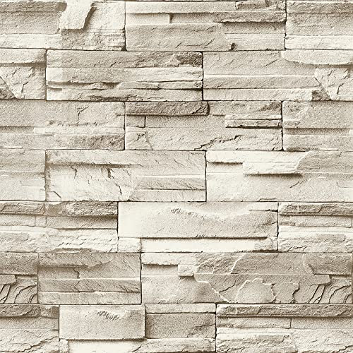 Jeweluck Papel tapiz de piedra para despegar y pegar, papel tapiz decorativo de 17.7 x 236.2 pulgadas, papel de contacto de piedra, despegar y pegar para cocina, papel tapiz de ladrillo, papel tapiz