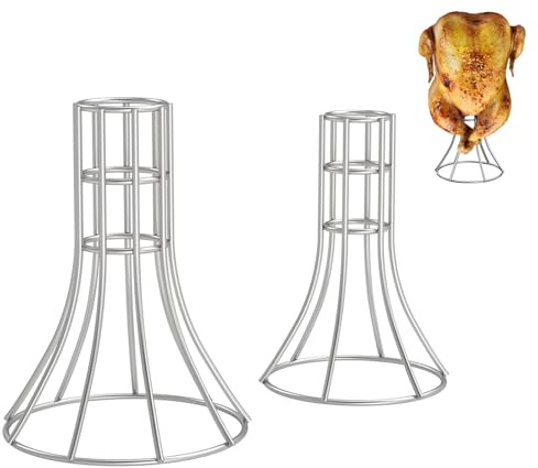Hühnerbräter Truthahnständer Edelstahl Vertikaler Hühnerbräter Halter für die meisten Gasgrills Big Green Egg Kamado Zubehör